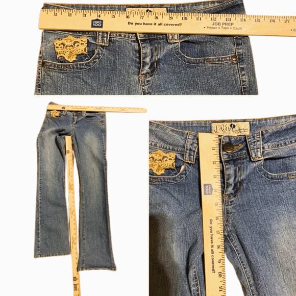 Jolt Women’s Flared Denim Blue Jeans Stretch Size 5 Light Wash Low Rise. - Picture 3 of 8